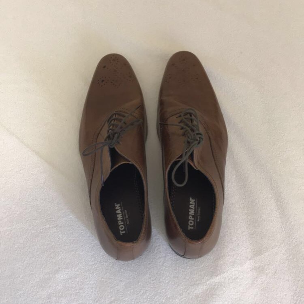 Brown Leather Fly Derby Shoes